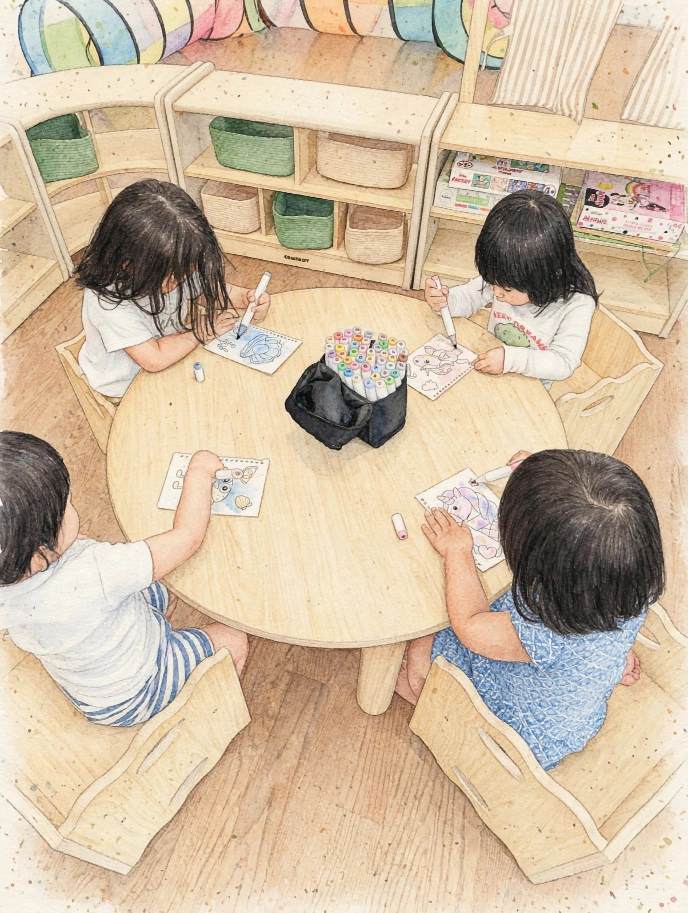 Children engaged in art activity
