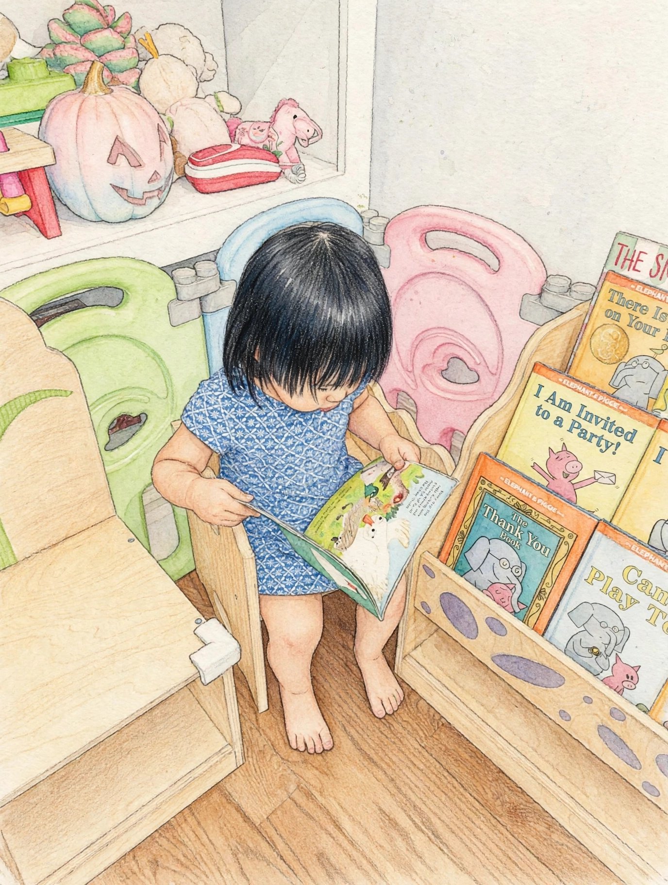 Child reading independently