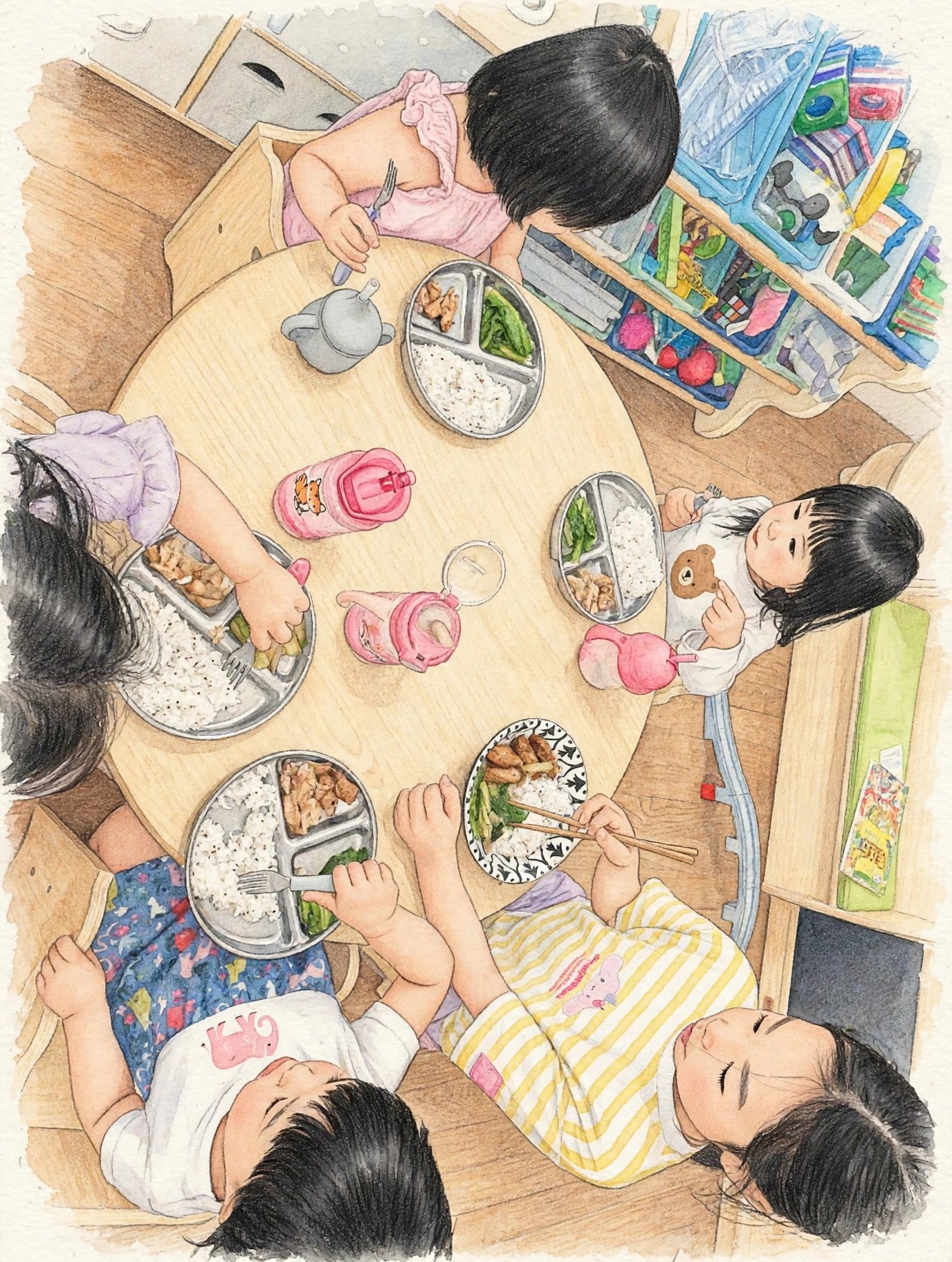 Children eating together at mealtime