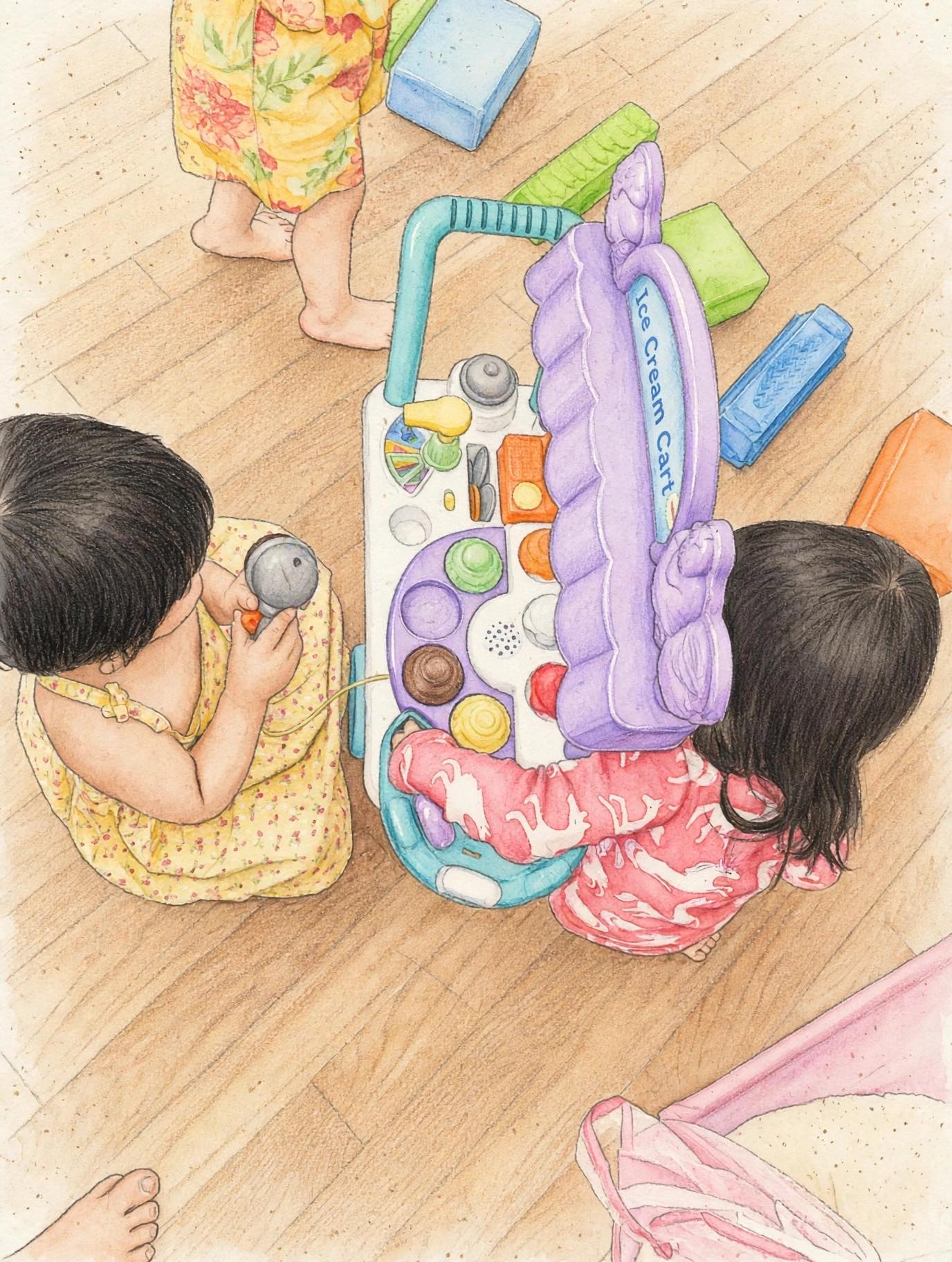 Children playing ice cream shop