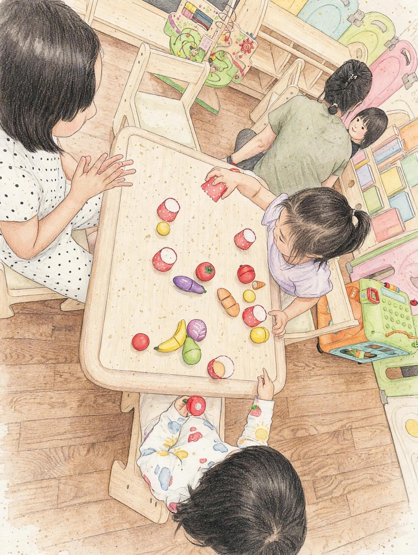 Children playing farmers market